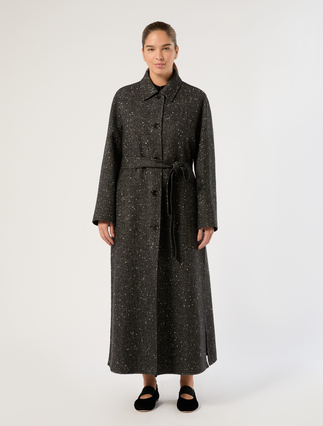 Reversible double cloth coat - BLACK WHITE