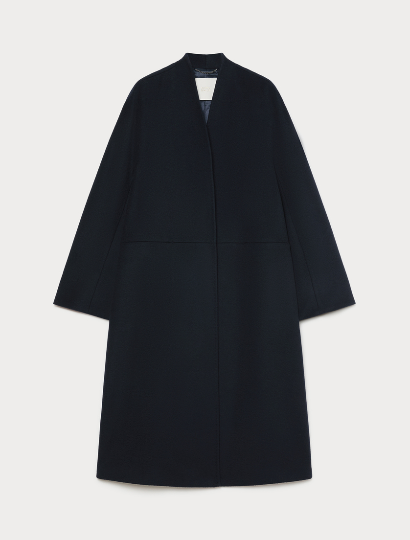 Wool broadcloth coat - MIDNIGHTBLUE - Marina Rinaldi