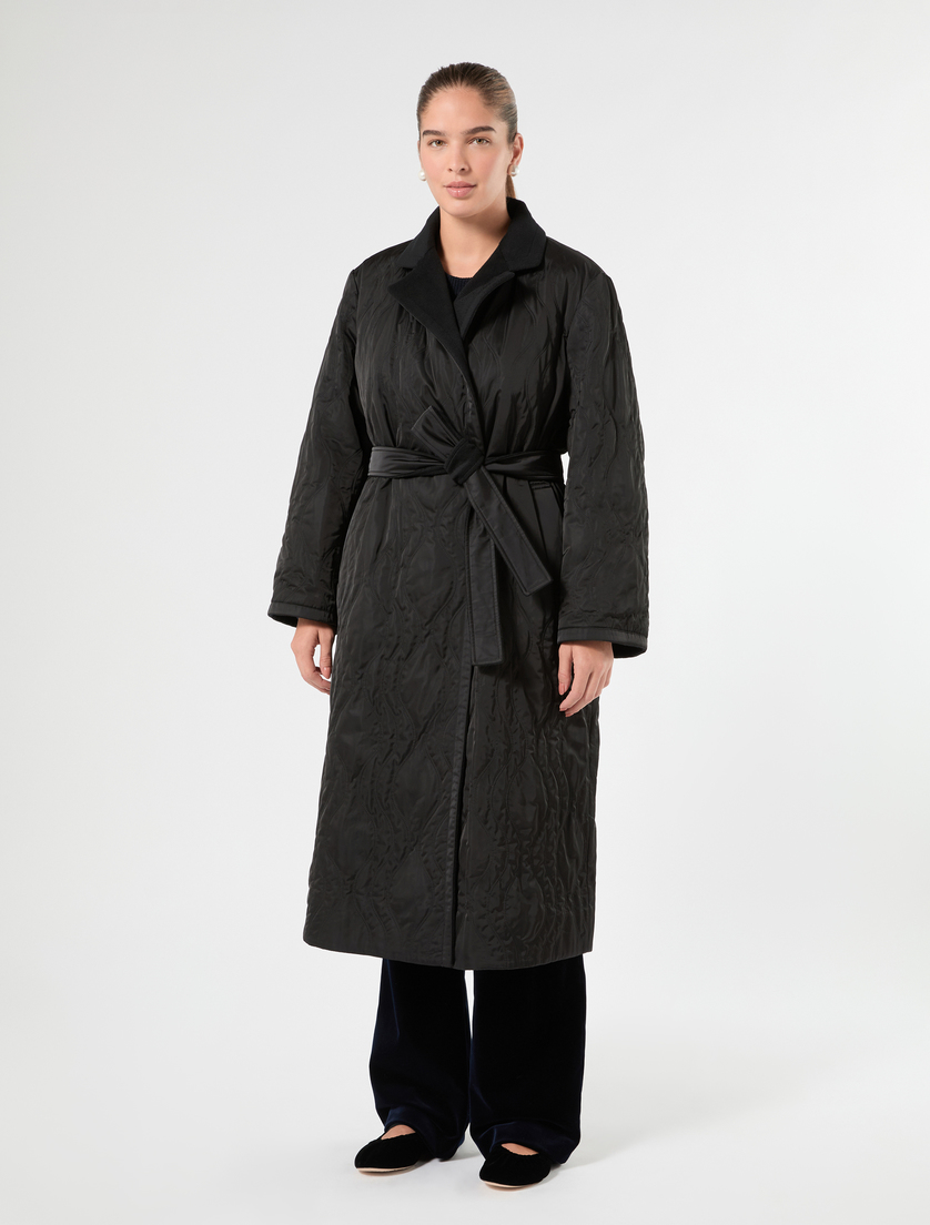 Reversible wool broadcloth coat - BLACK - Marina Rinaldi - 5