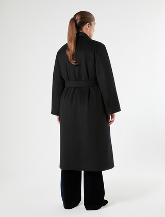 Reversible wool broadcloth coat - BLACK - Marina Rinaldi - 4