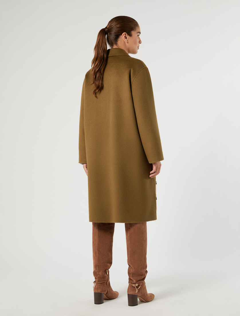 Embroidered double wool coat - KAKI - Marina Rinaldi - 4
