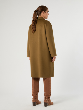 Embroidered double wool coat - KAKI - Marina Rinaldi - 4
