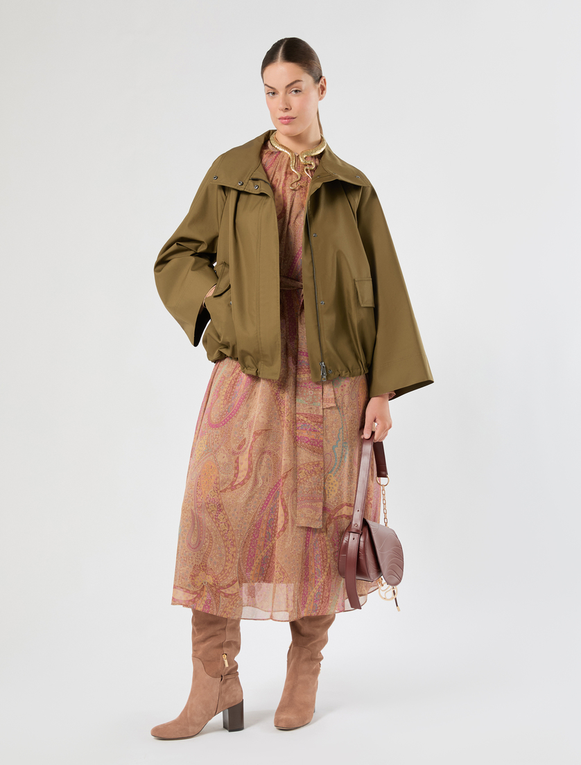 Impermeabile in twill antigoccia - VERDE KAKI - Marina Rinaldi - 2
