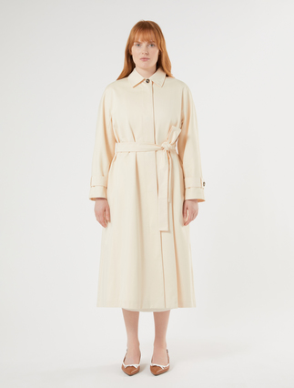 Cotton gabardine trench coat - IVORY - Marina Rinaldi - 3