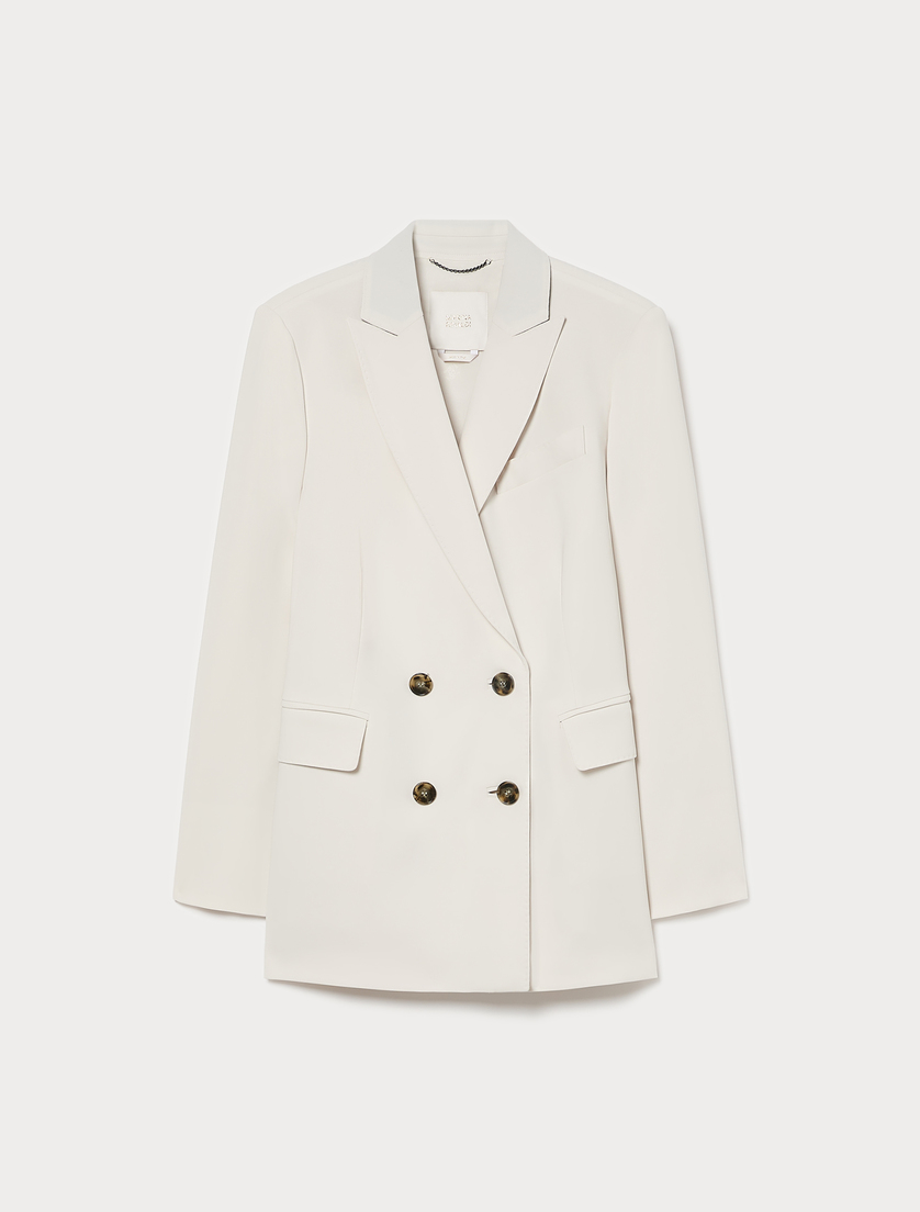 Double-breasted cady blazer jacket - ICE - Marina Rinaldi