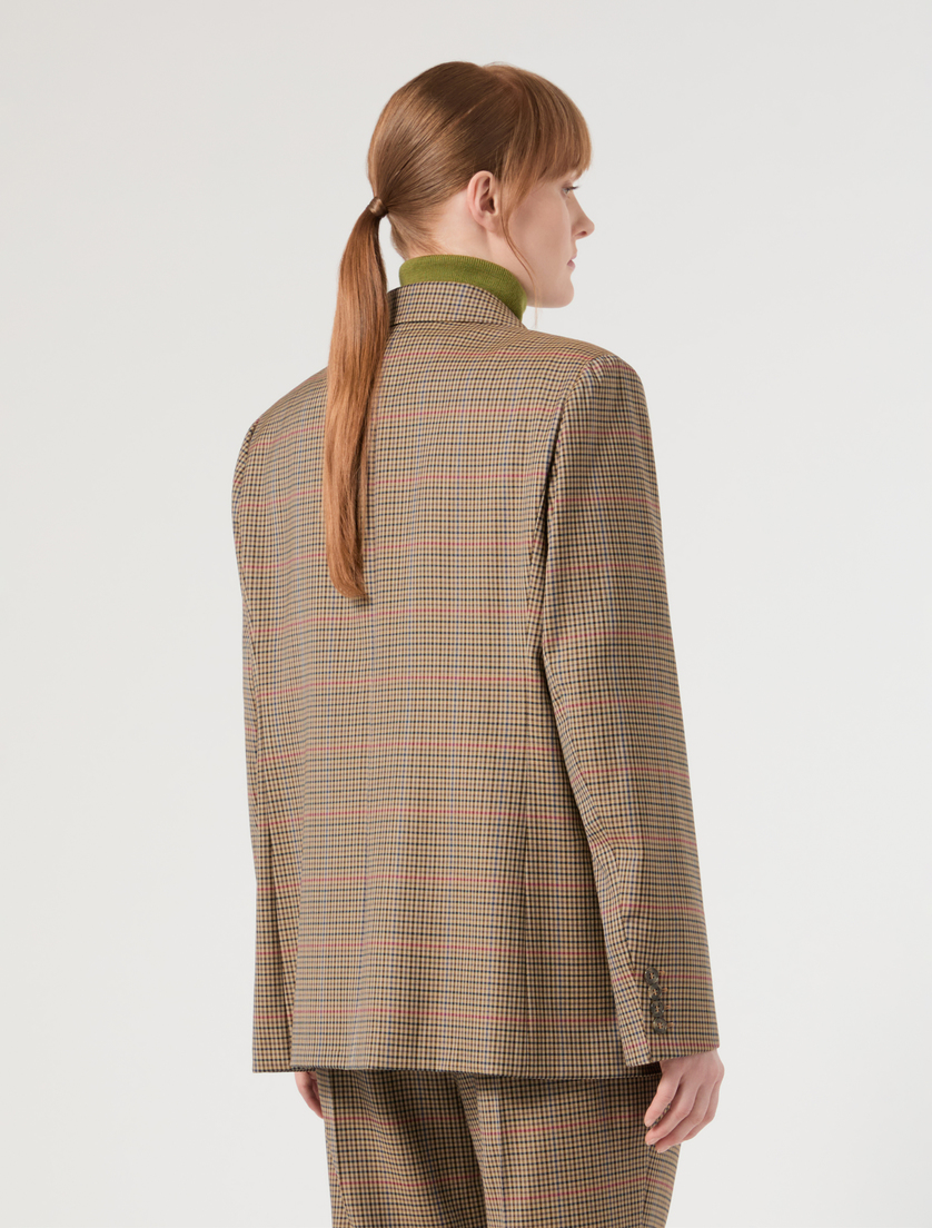 Wool check Batavia jacket - CAMEL - Marina Rinaldi - 4