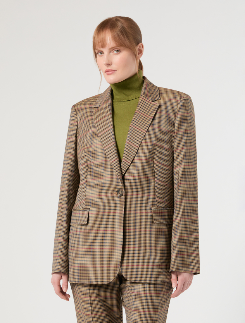 Wool check Batavia jacket - CAMEL - Marina Rinaldi - 3