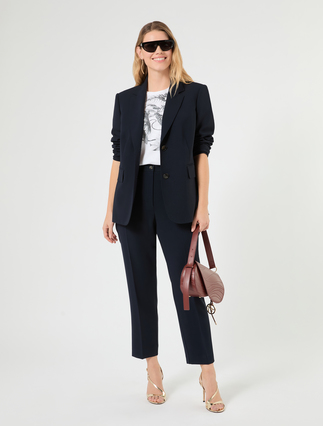 Einreihiger Blazer aus Cady - NACHTBLAU - Marina Rinaldi - 2