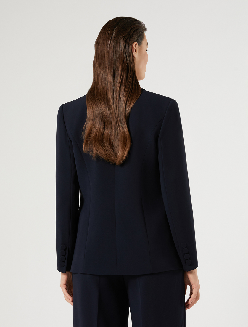 Double-breasted cady blazer jacket - MIDNIGHTBLUE - Marina Rinaldi - 4