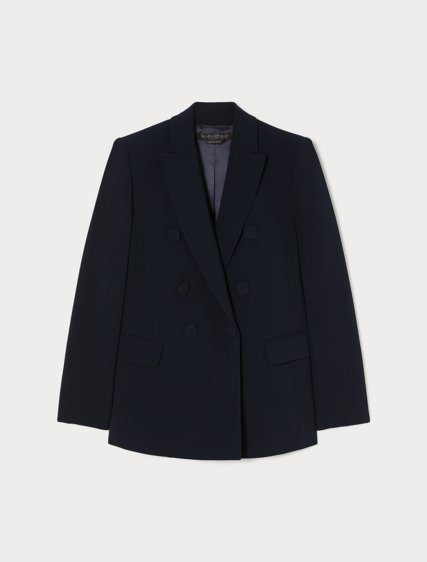 Double-breasted cady blazer jacket - MIDNIGHTBLUE - Marina Rinaldi