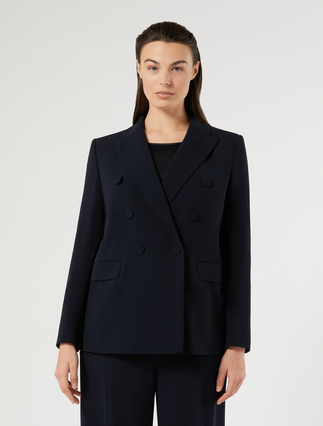 Double-breasted cady blazer jacket - MIDNIGHTBLUE - Marina Rinaldi - 3