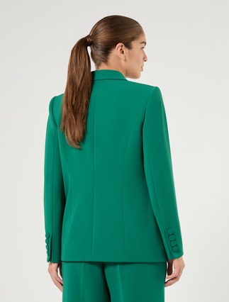 Double-breasted cady blazer jacket - EMERALD - Marina Rinaldi - 4