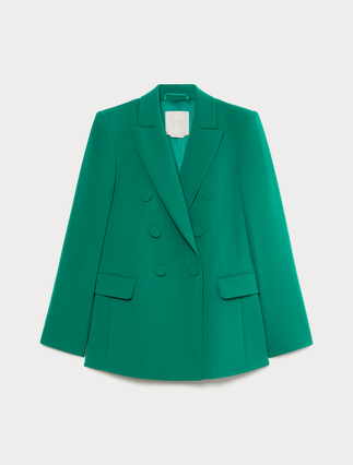 Double-breasted cady blazer jacket - Marina Rinaldi