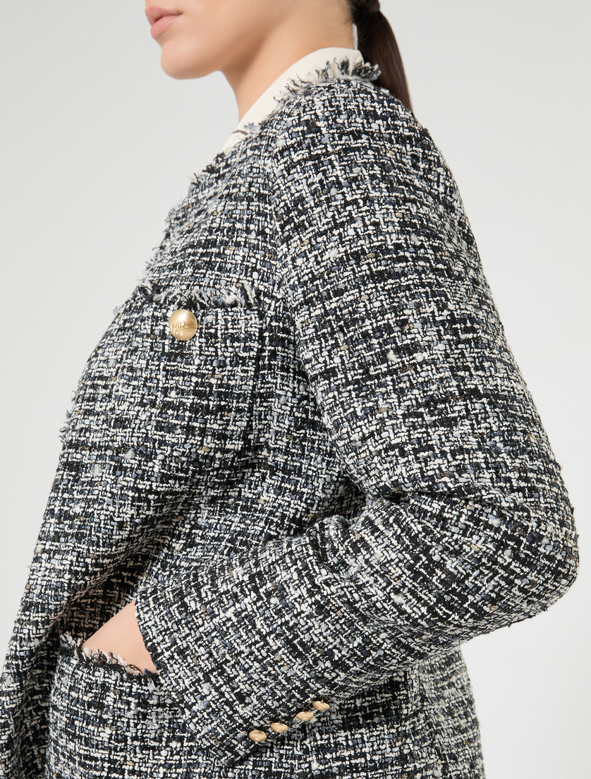 Veste en tissu mouliné - NOIR BLANC - Marina Rinaldi - 5