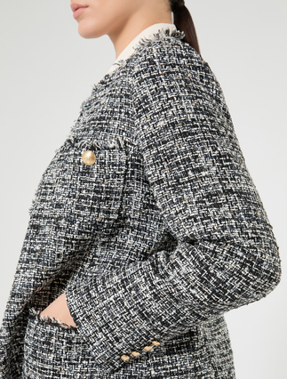 Veste en tissu mouliné - NOIR BLANC - Marina Rinaldi - 5