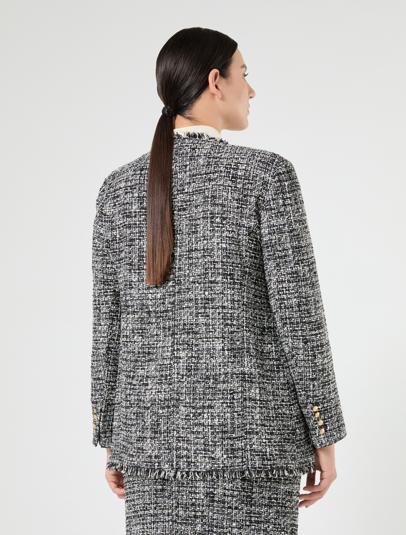 Veste en tissu mouliné - NOIR BLANC - Marina Rinaldi - 4