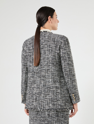 Veste en tissu mouliné - NOIR BLANC - Marina Rinaldi - 4