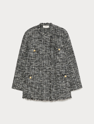 Veste en tissu mouliné - NOIR BLANC - Marina Rinaldi - 1