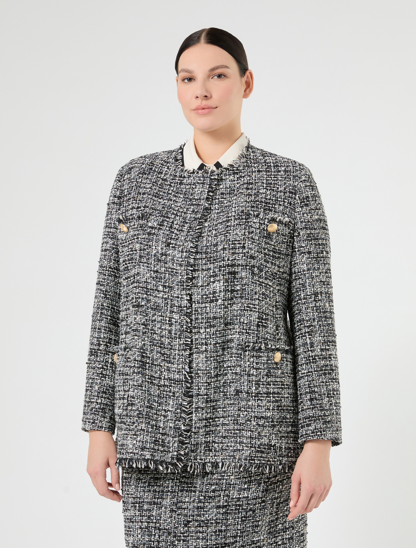 Veste en tissu mouliné - NOIR BLANC - Marina Rinaldi - 3