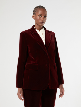 Velvet jacket - BRICK RED