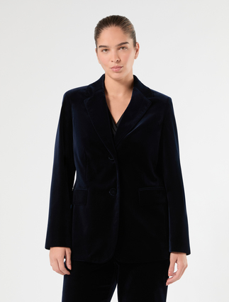 Velvet jacket - MIDNIGHTBLUE - Marina Rinaldi - 3