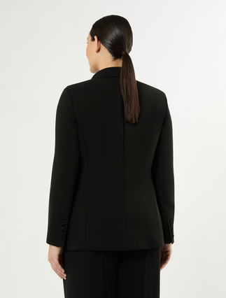 Embroidered cady blazer jacket - BLACK - Marina Rinaldi - 4