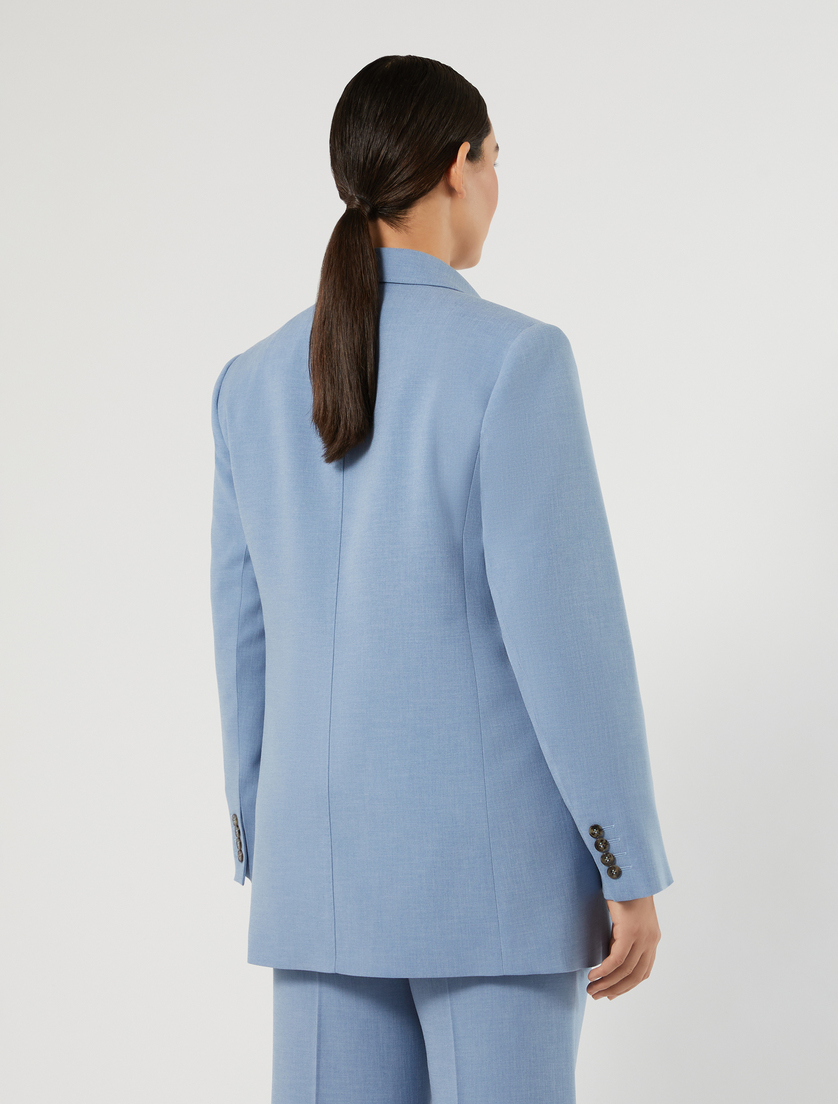 Cady mélange blazer jacket - LIGHT BLUE - Marina Rinaldi - 4