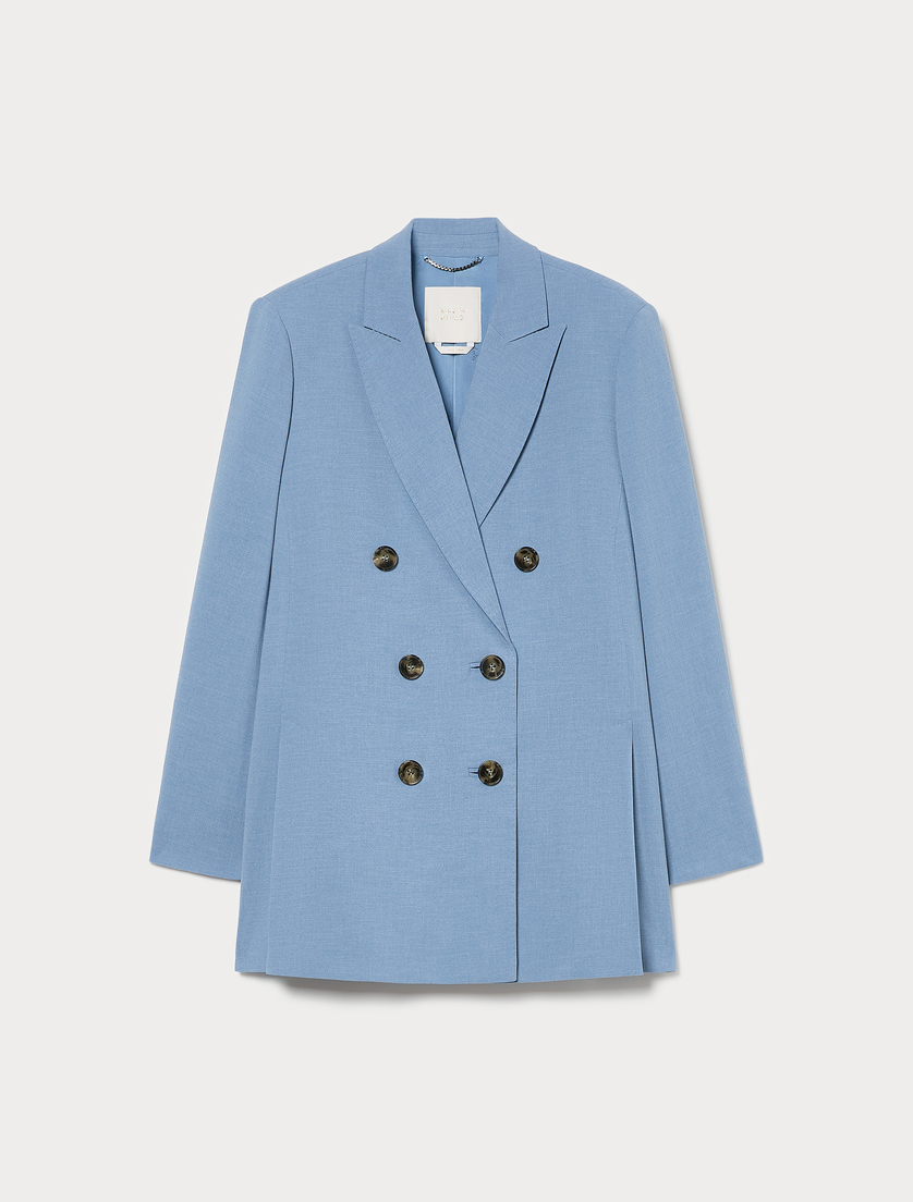 Cady mélange blazer jacket - LIGHT BLUE - Marina Rinaldi