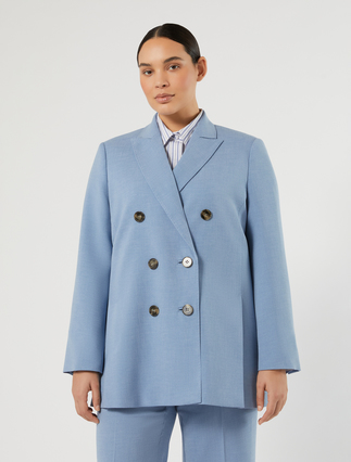 Cady mélange blazer jacket - LIGHT BLUE