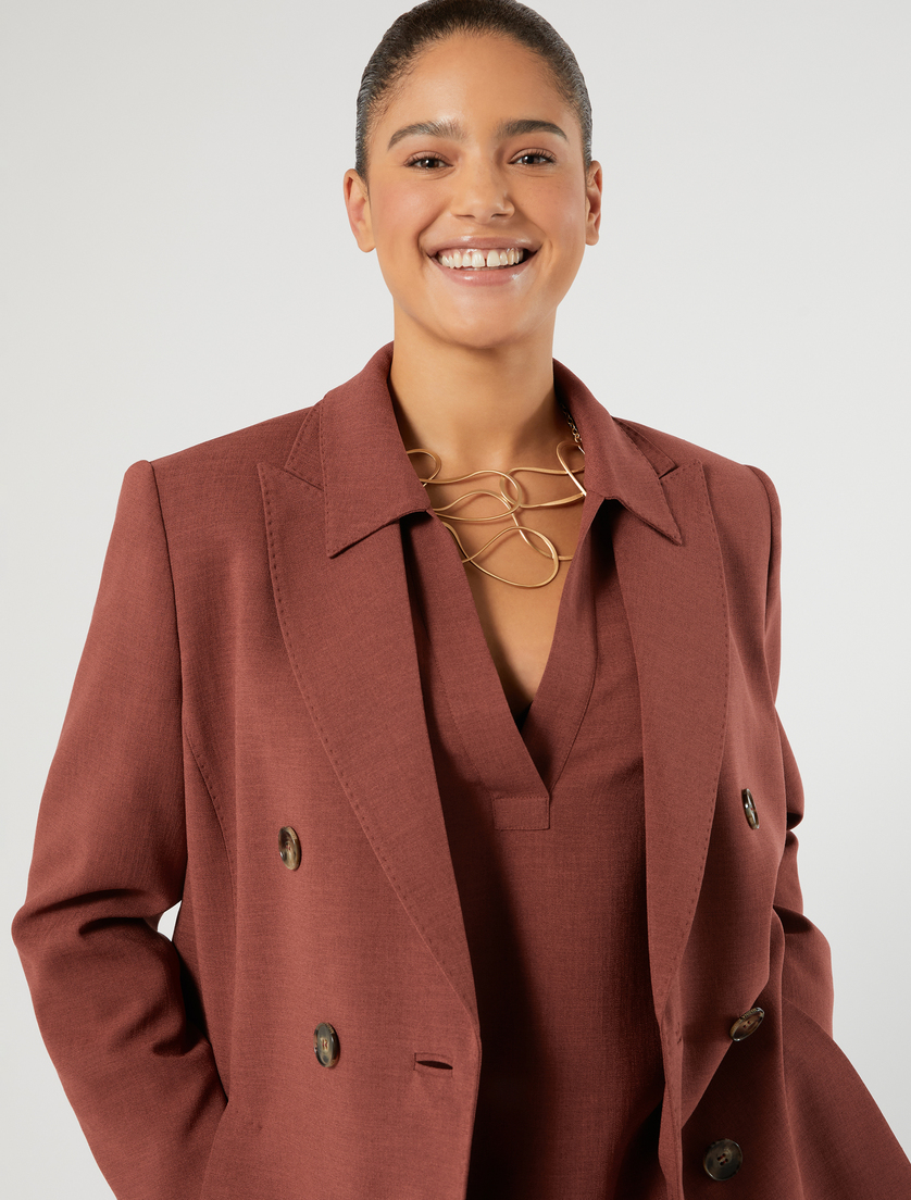 Veste blazer en cady mélangé - BRIQUE ROUGE - Marina Rinaldi - 5