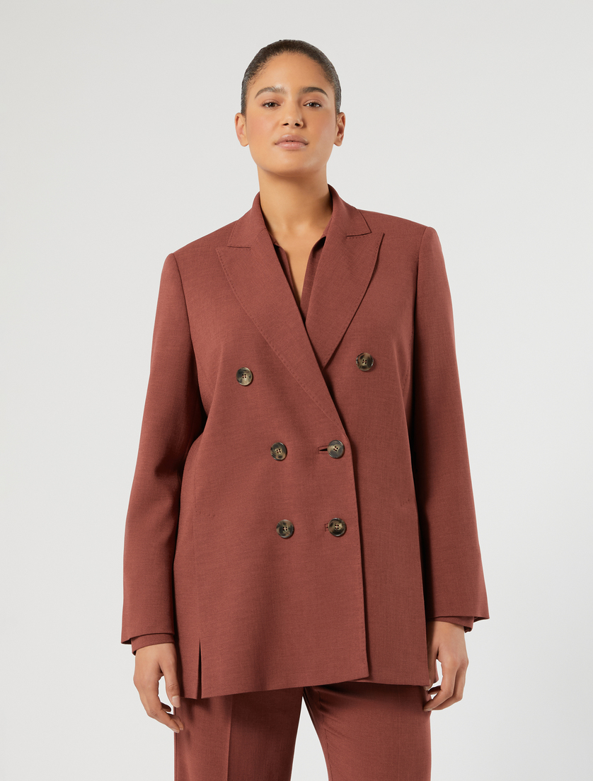 Veste blazer en cady mélangé - BRIQUE ROUGE - Marina Rinaldi - 3