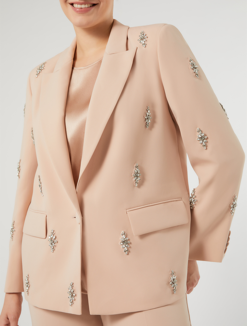 Embroidered cady blazer jacket - SKIN - Marina Rinaldi - 5