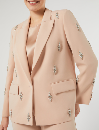 Embroidered cady blazer jacket - SKIN - Marina Rinaldi - 5
