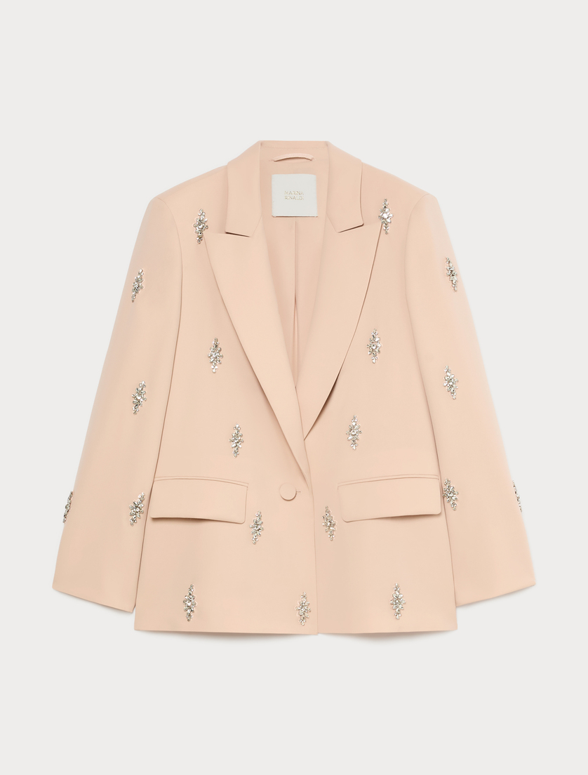 Embroidered cady blazer jacket - SKIN - Marina Rinaldi