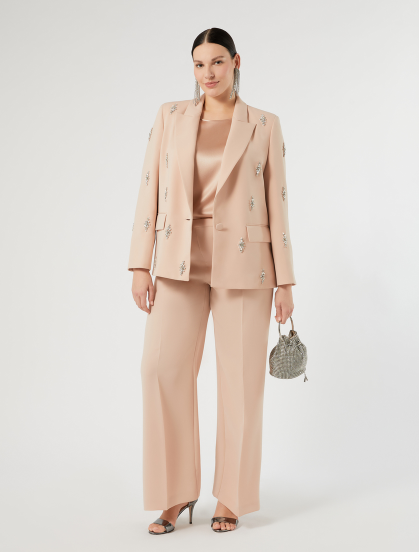 Embroidered cady blazer jacket - Marina Rinaldi