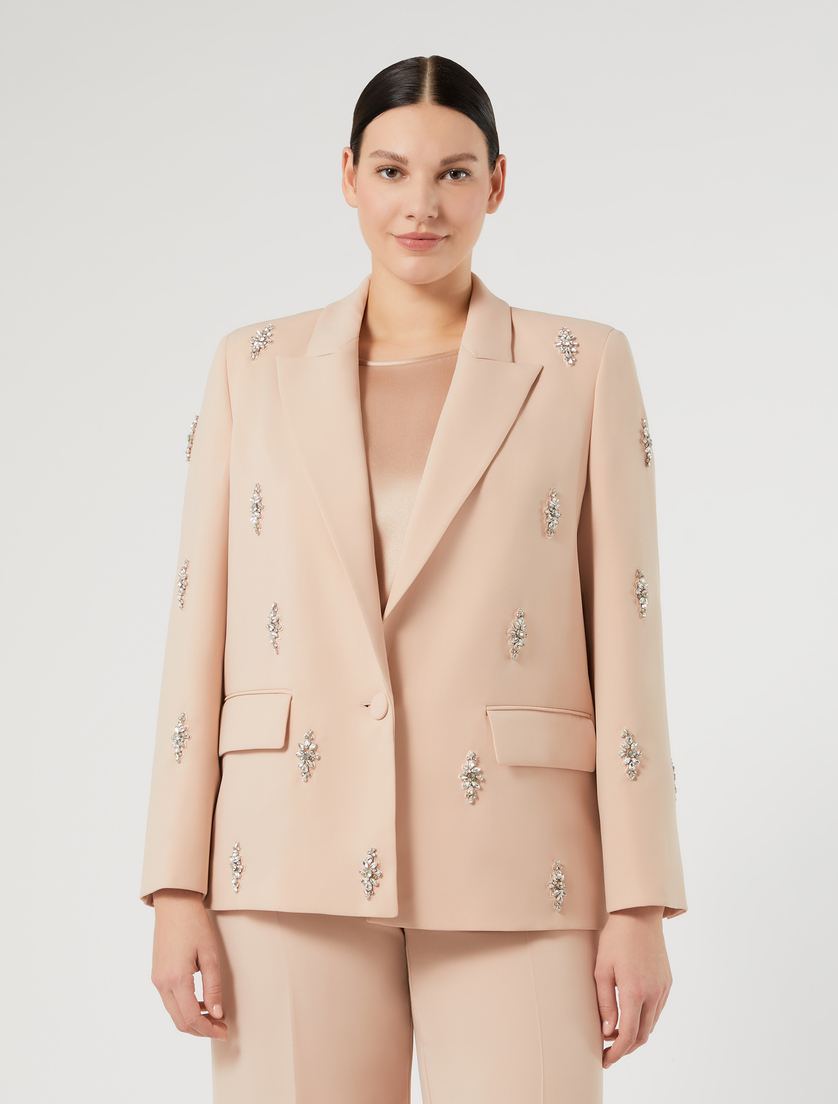 Embroidered cady blazer jacket - SKIN - Marina Rinaldi - 3