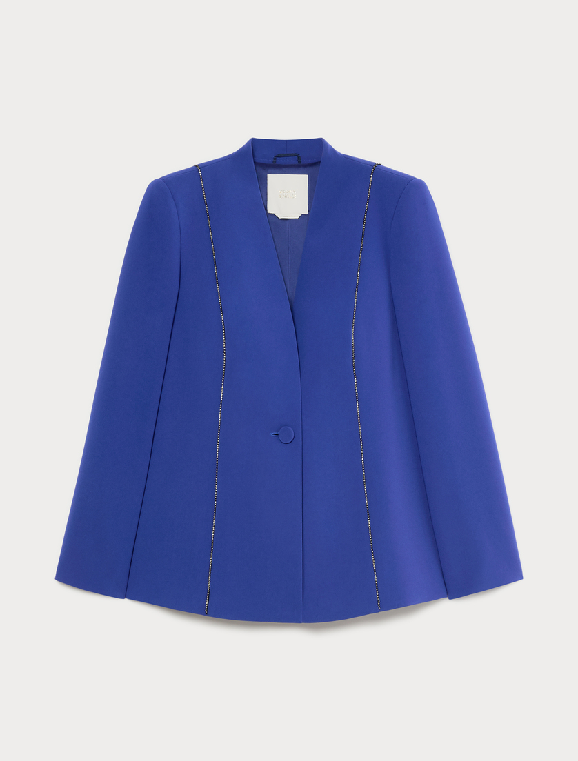 Rhinestone-adorned cady jacket - CORNFLOWER BLUE - Marina Rinaldi