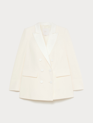 Satin-detail cady blazer jacket - Marina Rinaldi