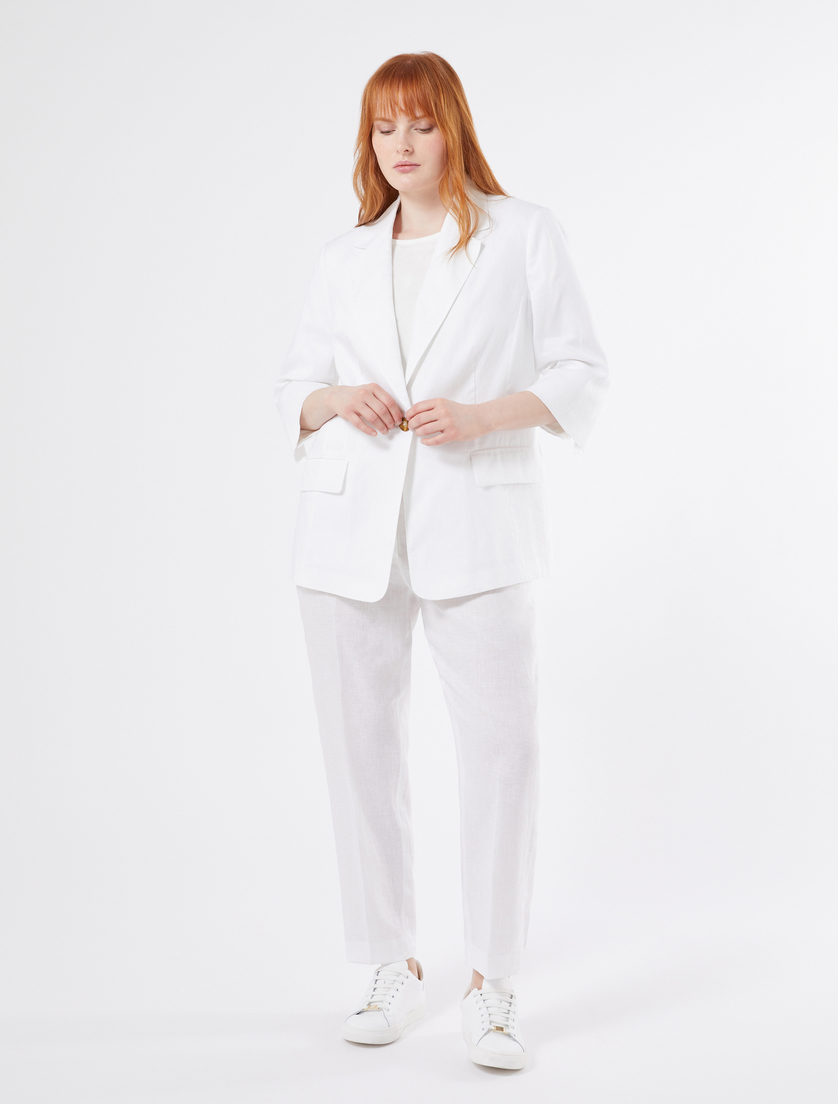 Linen canvas blazer jacket - Marina Rinaldi