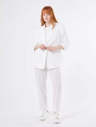 Linen canvas blazer jacket - Marina Rinaldi