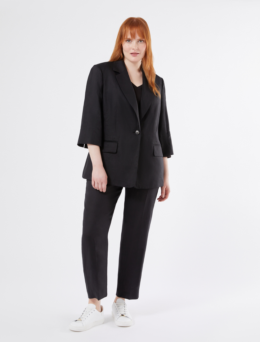 Linen canvas blazer jacket - Marina Rinaldi