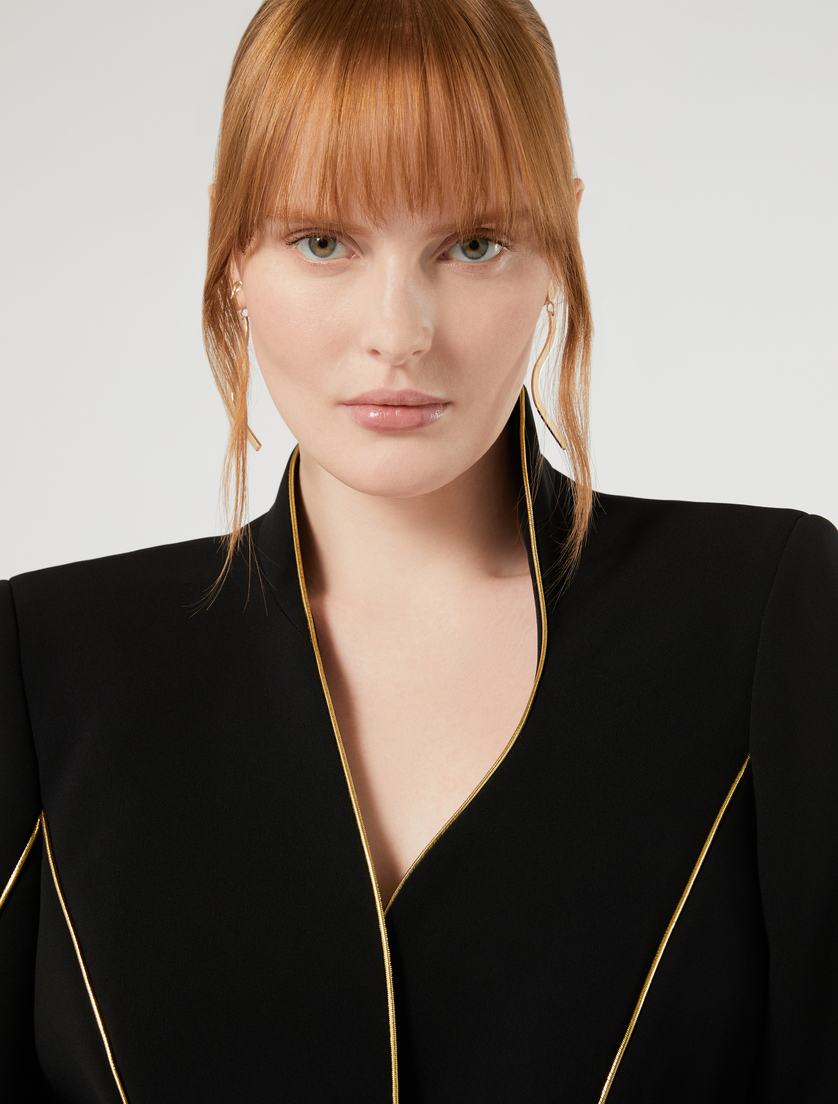 Cady jacket with piping details - BLACK - Marina Rinaldi - 5