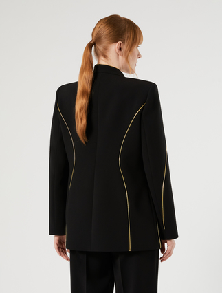Cady jacket with piping details - BLACK - Marina Rinaldi - 4