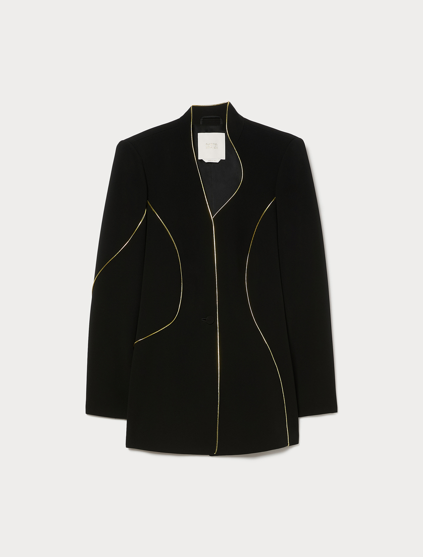 Cady jacket with piping details - BLACK - Marina Rinaldi
