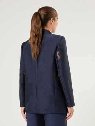 Fil coupé blazer jacket - NAVY - Marina Rinaldi - 4