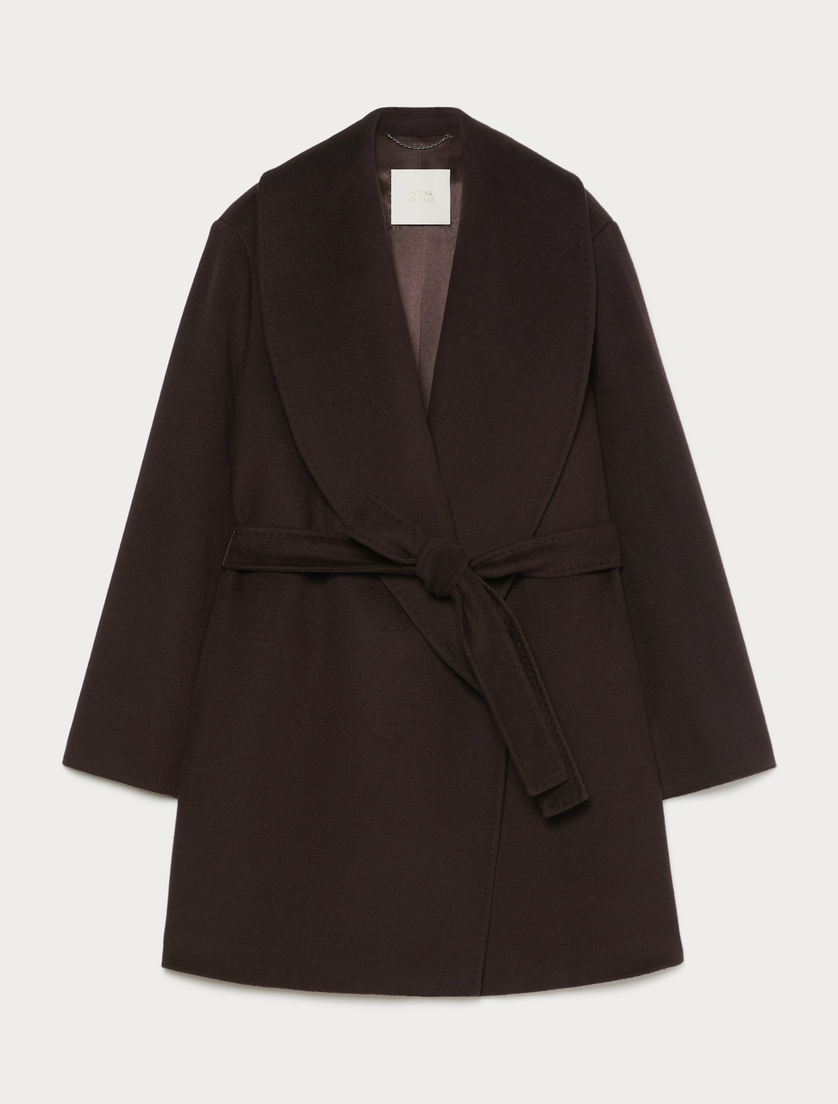 Wool broadcloth coat - BROWN - Marina Rinaldi