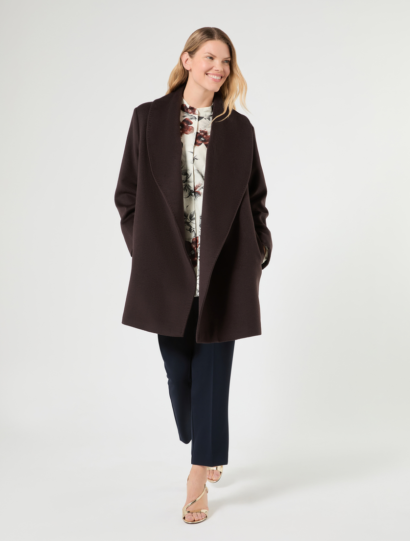 Wool broadcloth coat - BROWN - Marina Rinaldi - 2