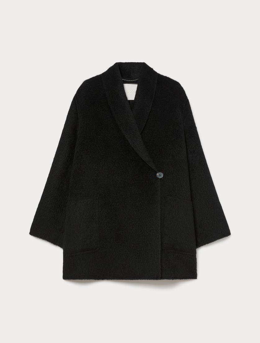 Double wool and alpaca coat - BLACK - Marina Rinaldi