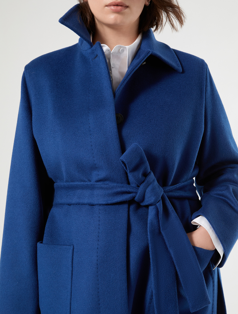 Wool broadcloth heavy jacket - CHINA BLUE - Marina Rinaldi - 5