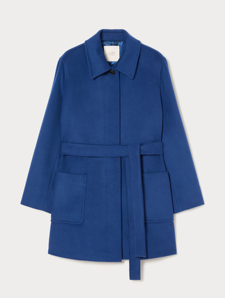 Wool broadcloth heavy jacket - CHINA BLUE - Marina Rinaldi - 1